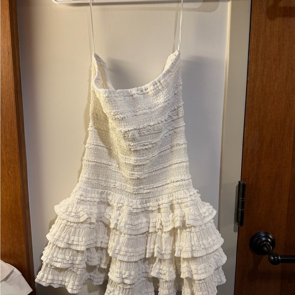 White Ruffled Mini Romper - Picture 3 of 4